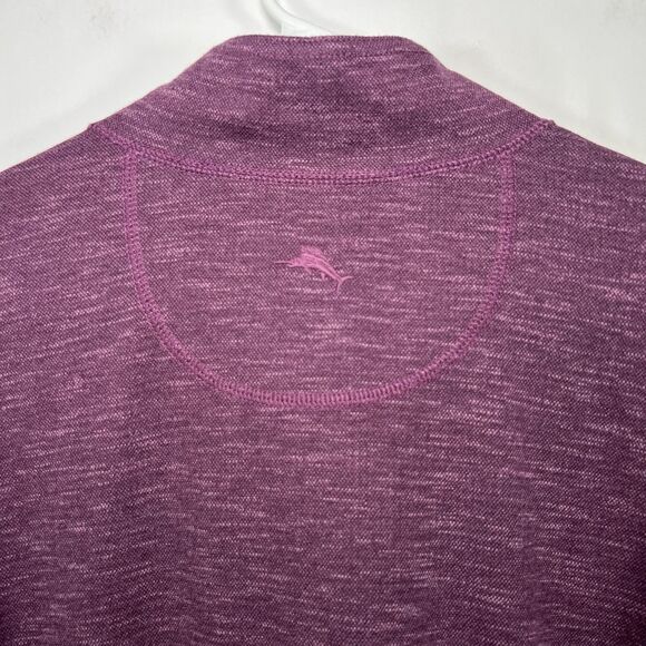 Tommy Bahama 1/4 Zip Pullover Sweater Mens Size XL Plum Purple Cotton Poly Blend - Picture 10 of 12